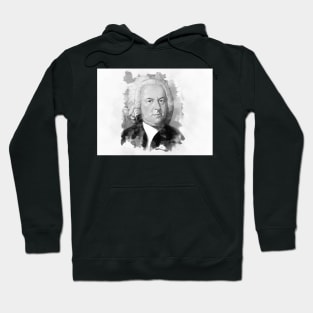 Johann Sebastian Bach in black and white Hoodie